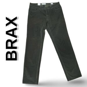 BRAX Cooper Fancy Corduroy Pants, Regular Fit, Olive Green, Size 38/34, NWT